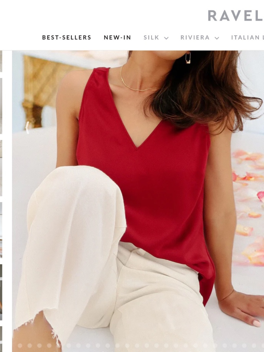 Ravella Amalfi Silk Tank 100% Pure Silk | Size M/10 | Red | Designed in Italy